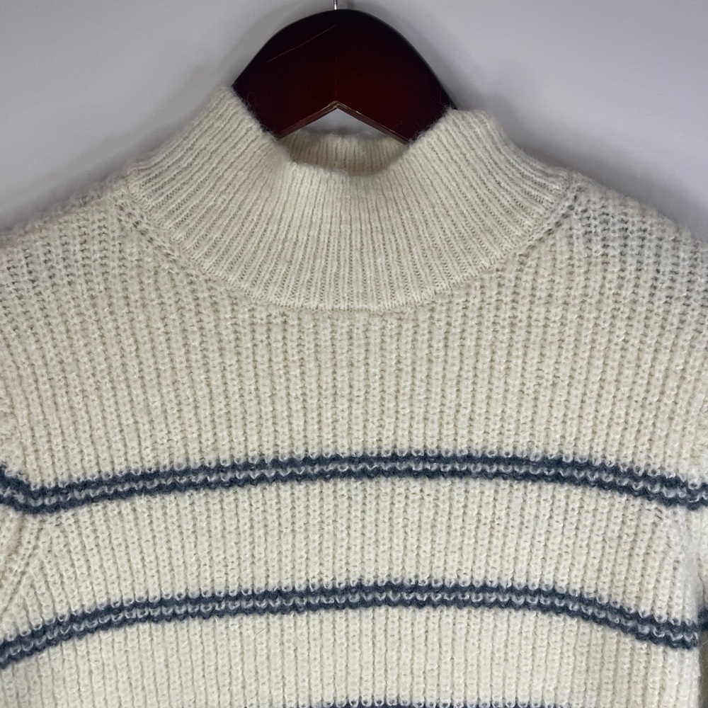 Maurices White and Blue Turtleneck‎ Sweater Nautical Stripes - Picture 2 of 8